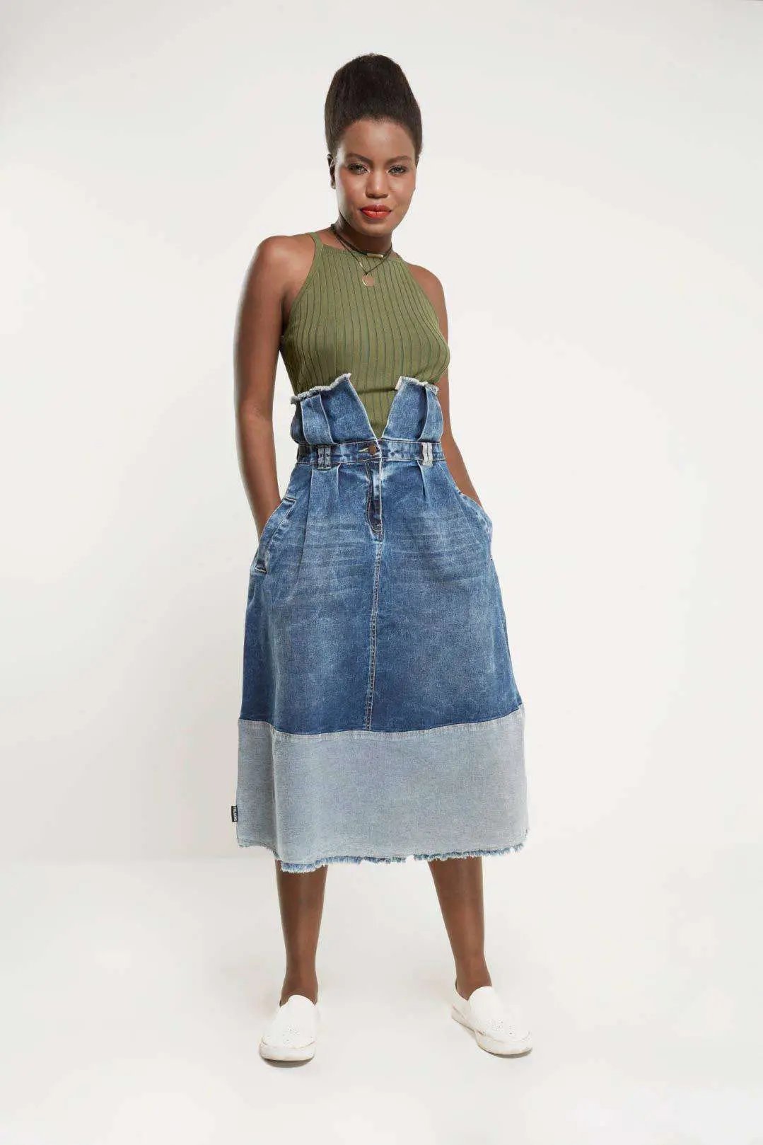 High Waist Denim Skirt