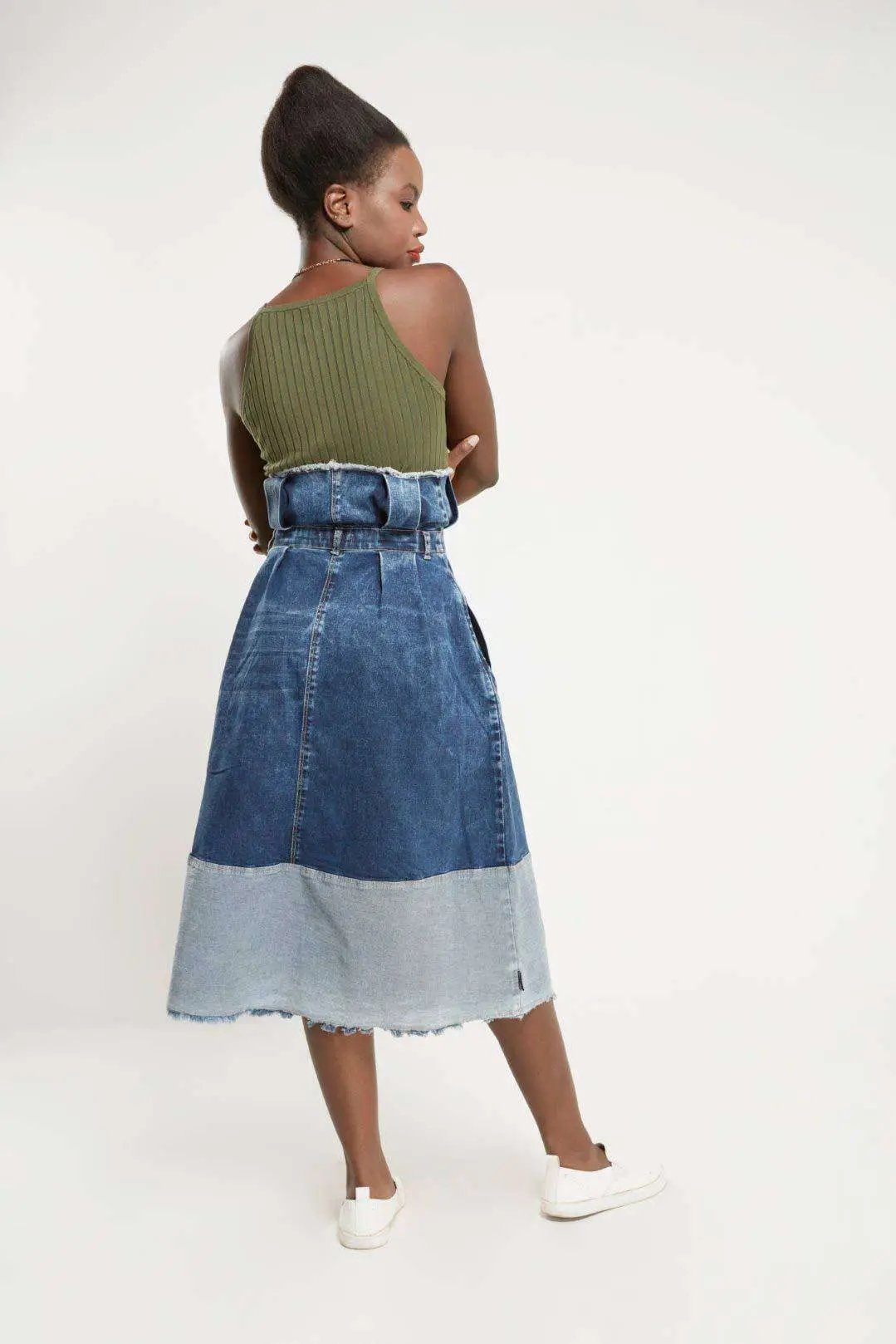 High Waist Denim Skirt