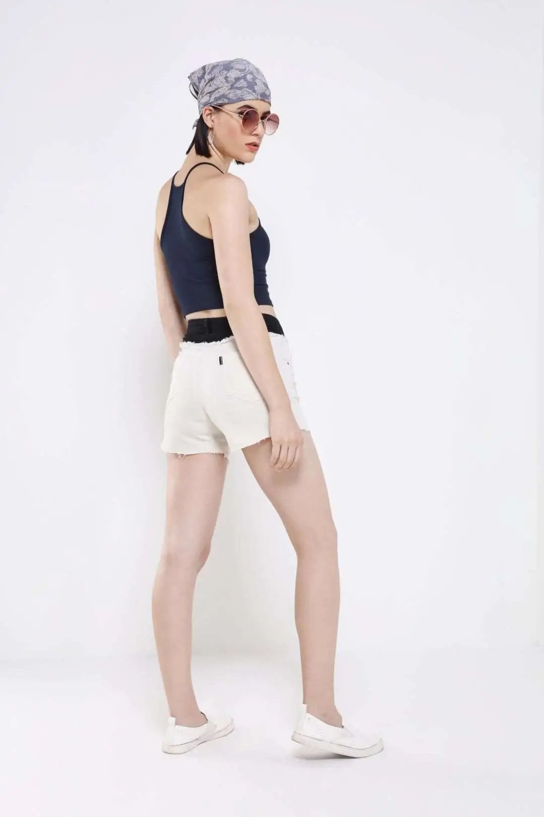 Half'N'Half Denim Hot Shorts
