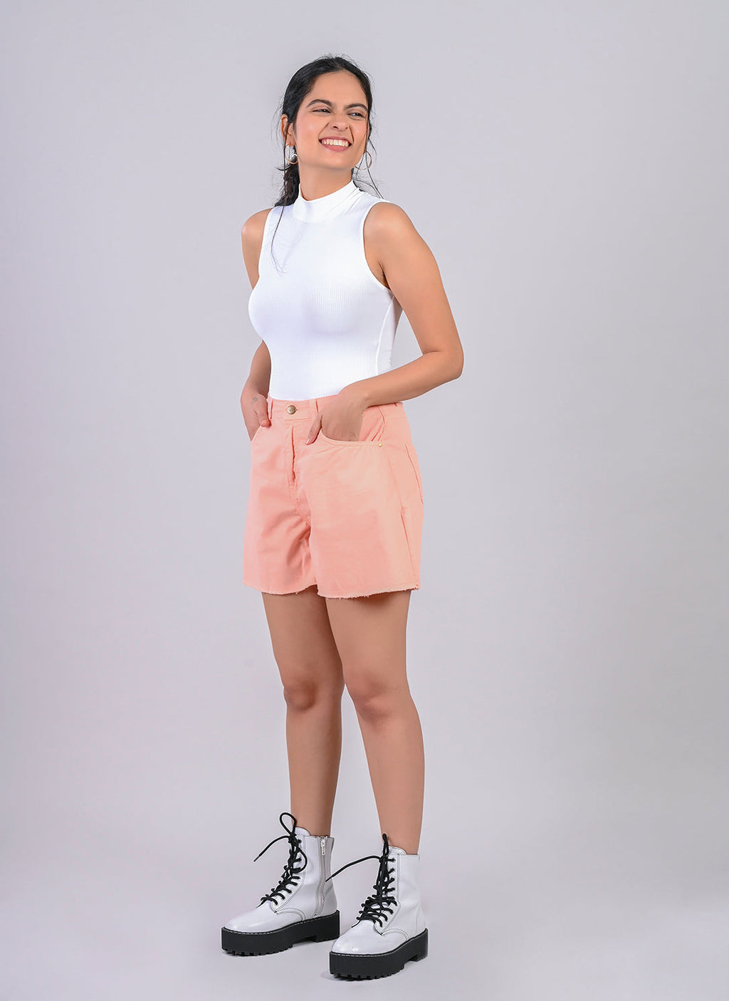 Peach Bermuda Shorts