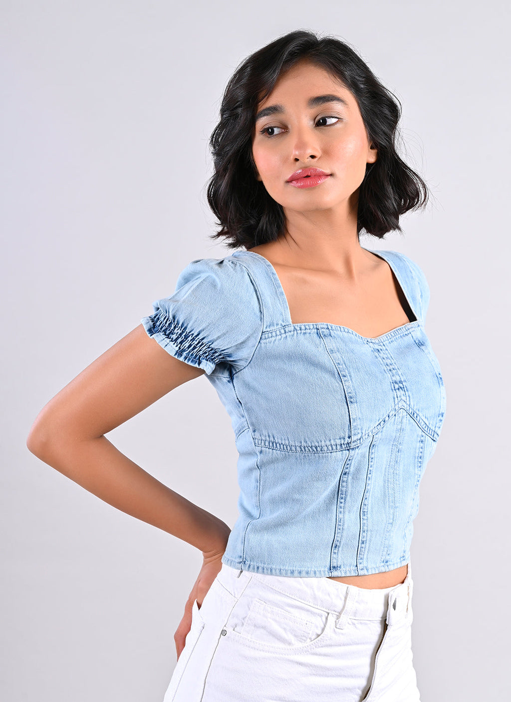 Denim Corset Top