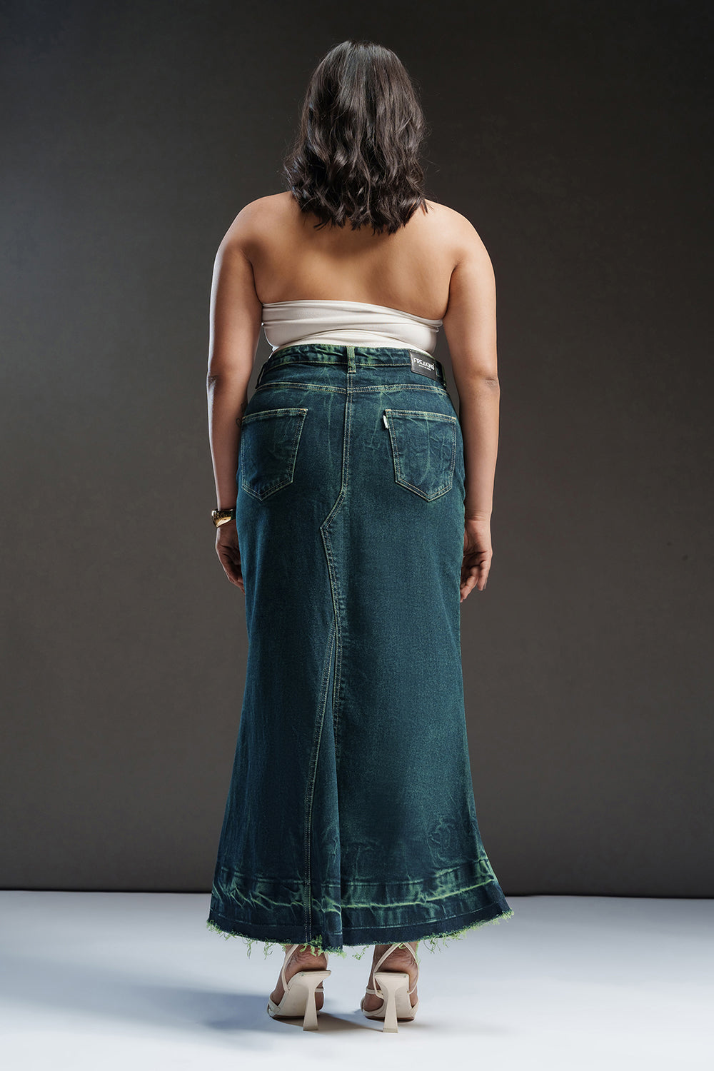 Lush Lagoon Curve Denim Mermaid Skirt