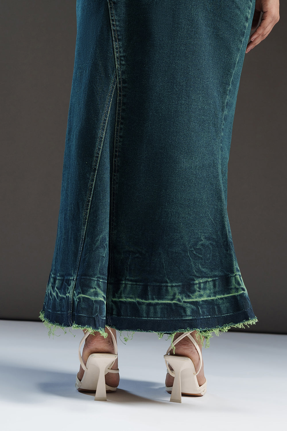 Lush Lagoon Curve Denim Mermaid Skirt