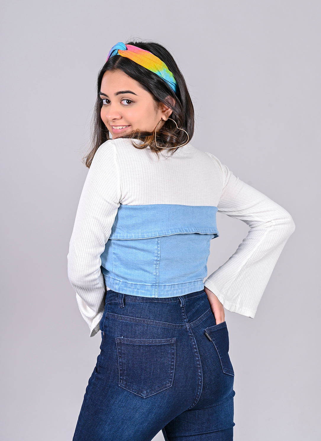 Cropped Denim Bustier
