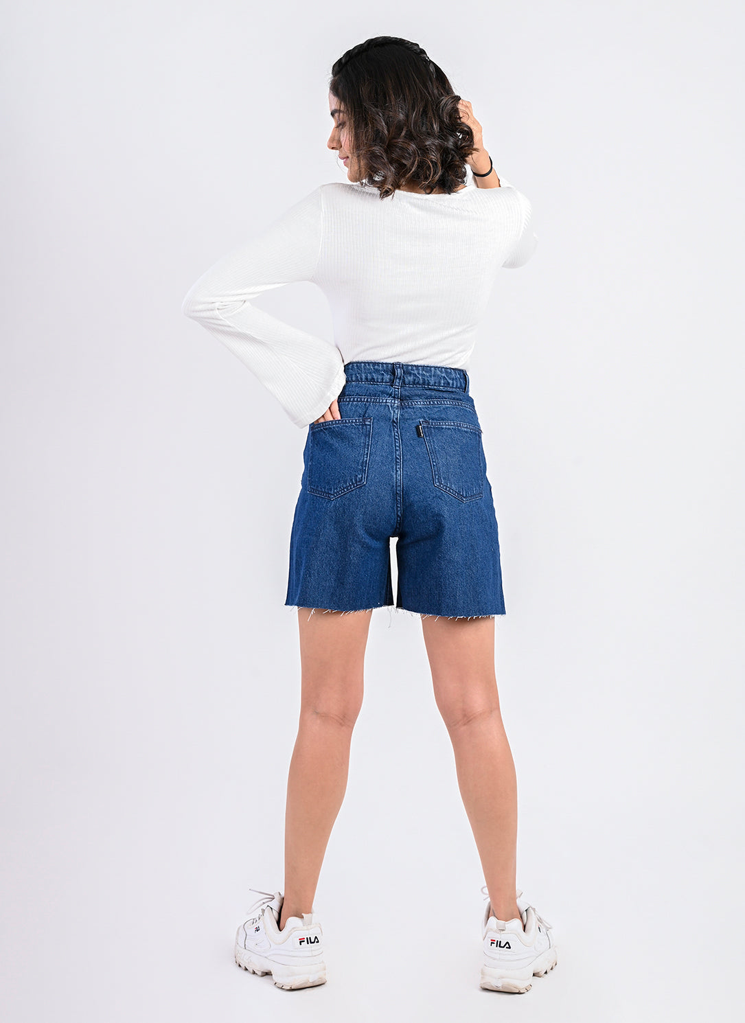 Mid Blue Denim Bermuda Shorts