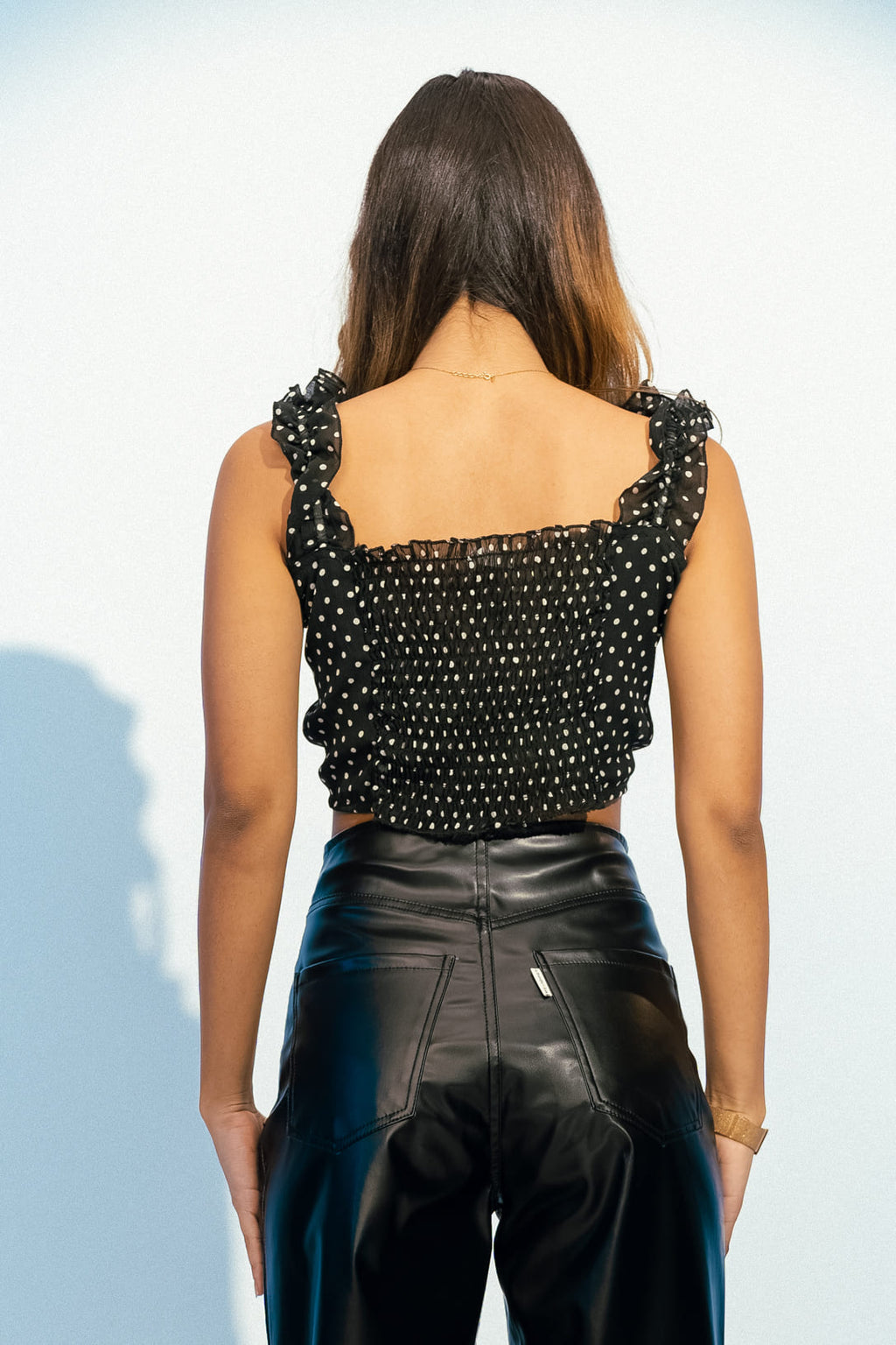 Polka Dot Frill Top