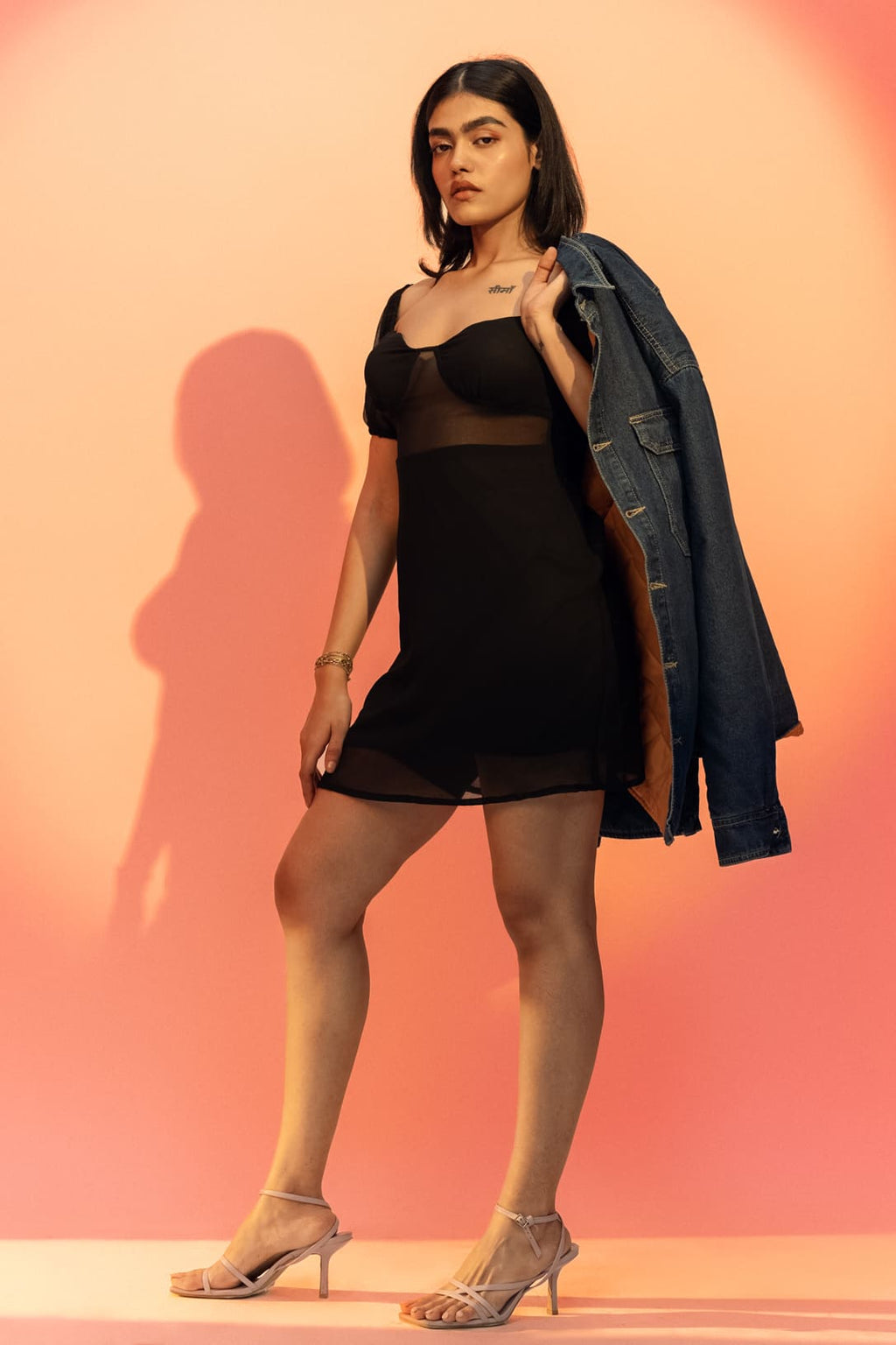Black Ashley Solid Mini Dress