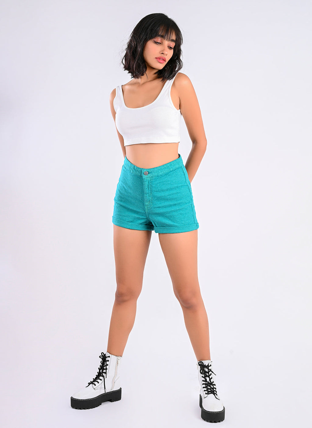 Teal Texture Shorts