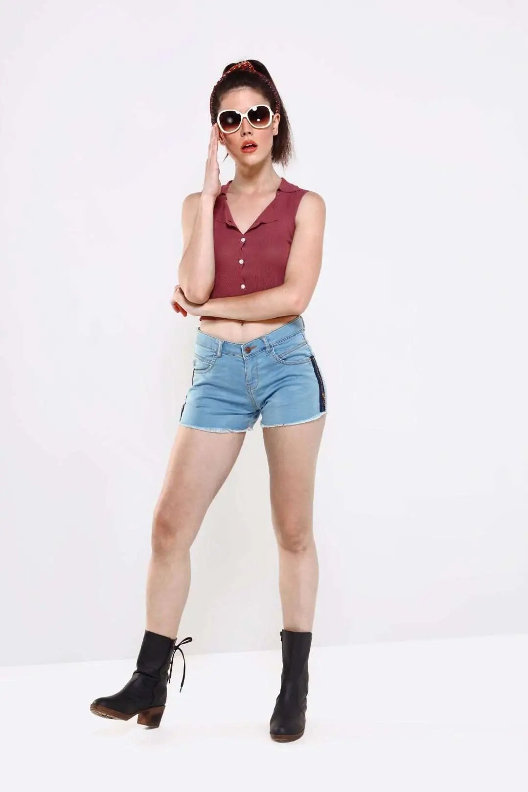 Light Blue Denim Hot Shorts