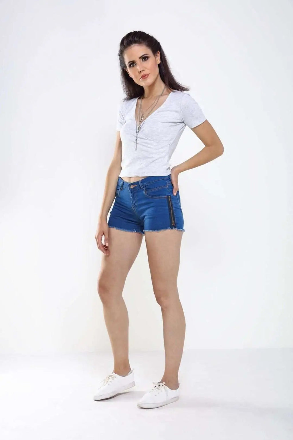 Mid Blue Denim Hot Short