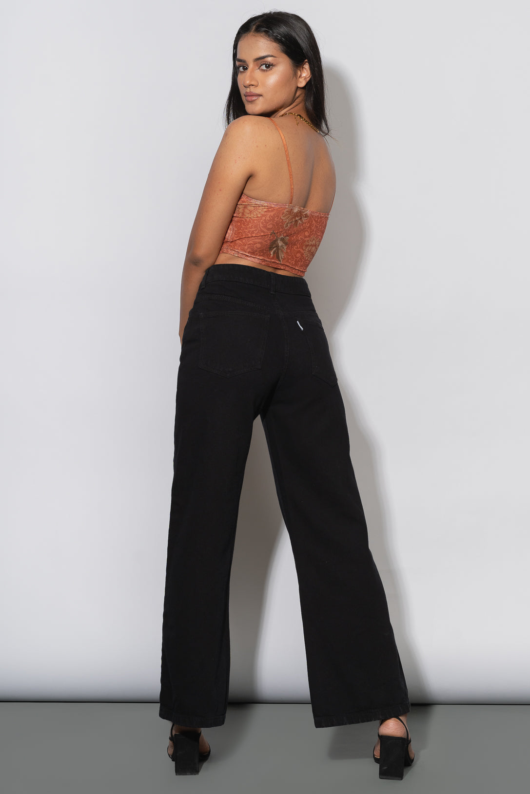 Jet Black Women's Wide Jeans