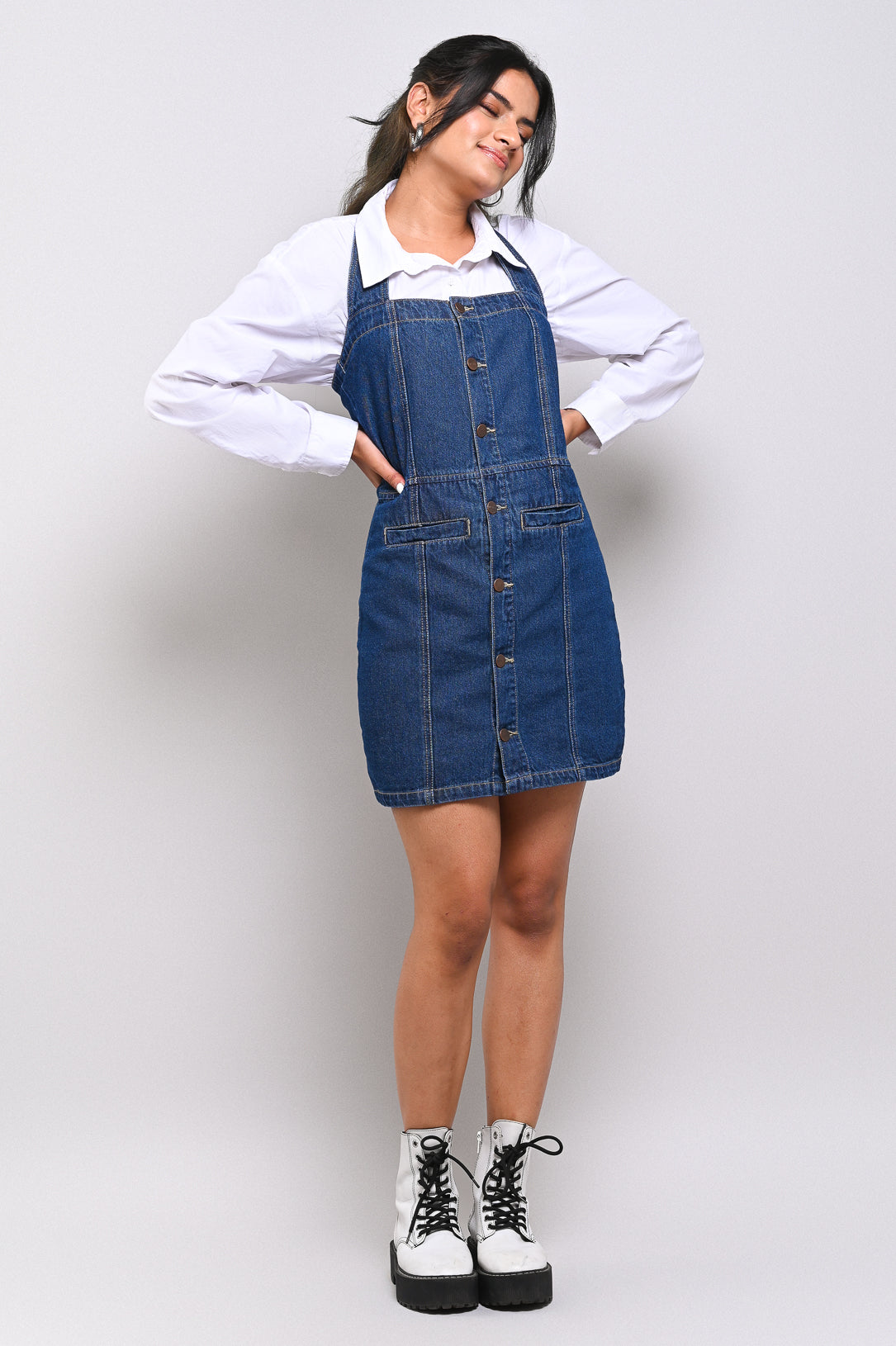 Blue Halter Women's Fitted Dress