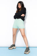 Pale Blue Elasticated Texture Shorts