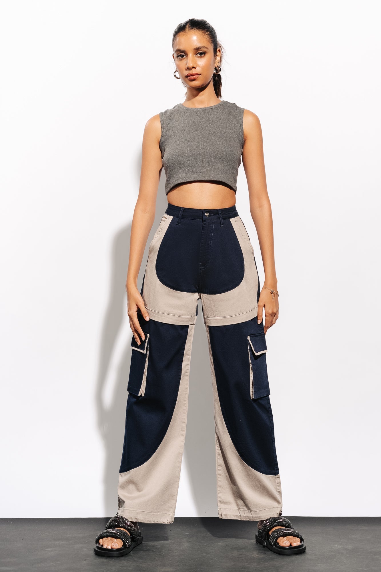 Midnight Ashen Cargo Jeans