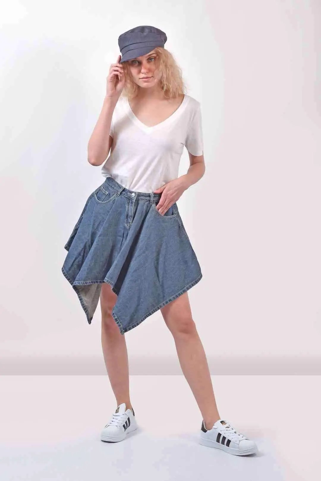 Flared Denim Skirt
