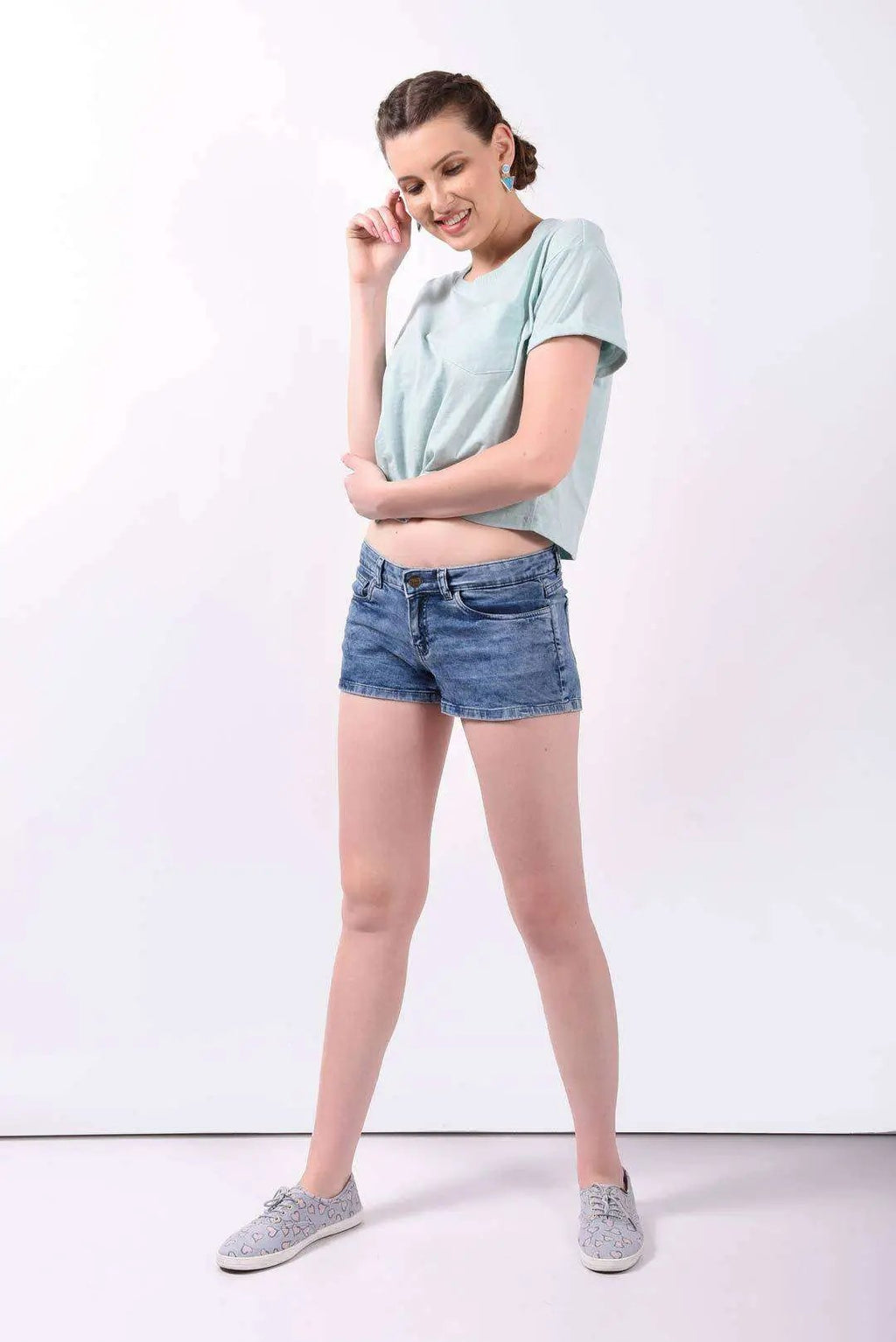 Smoky Light Blue Denim Shorts