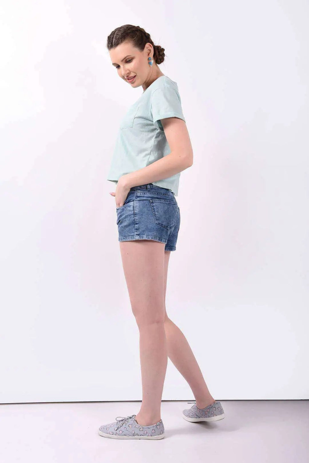 Smoky Light Blue Denim Shorts