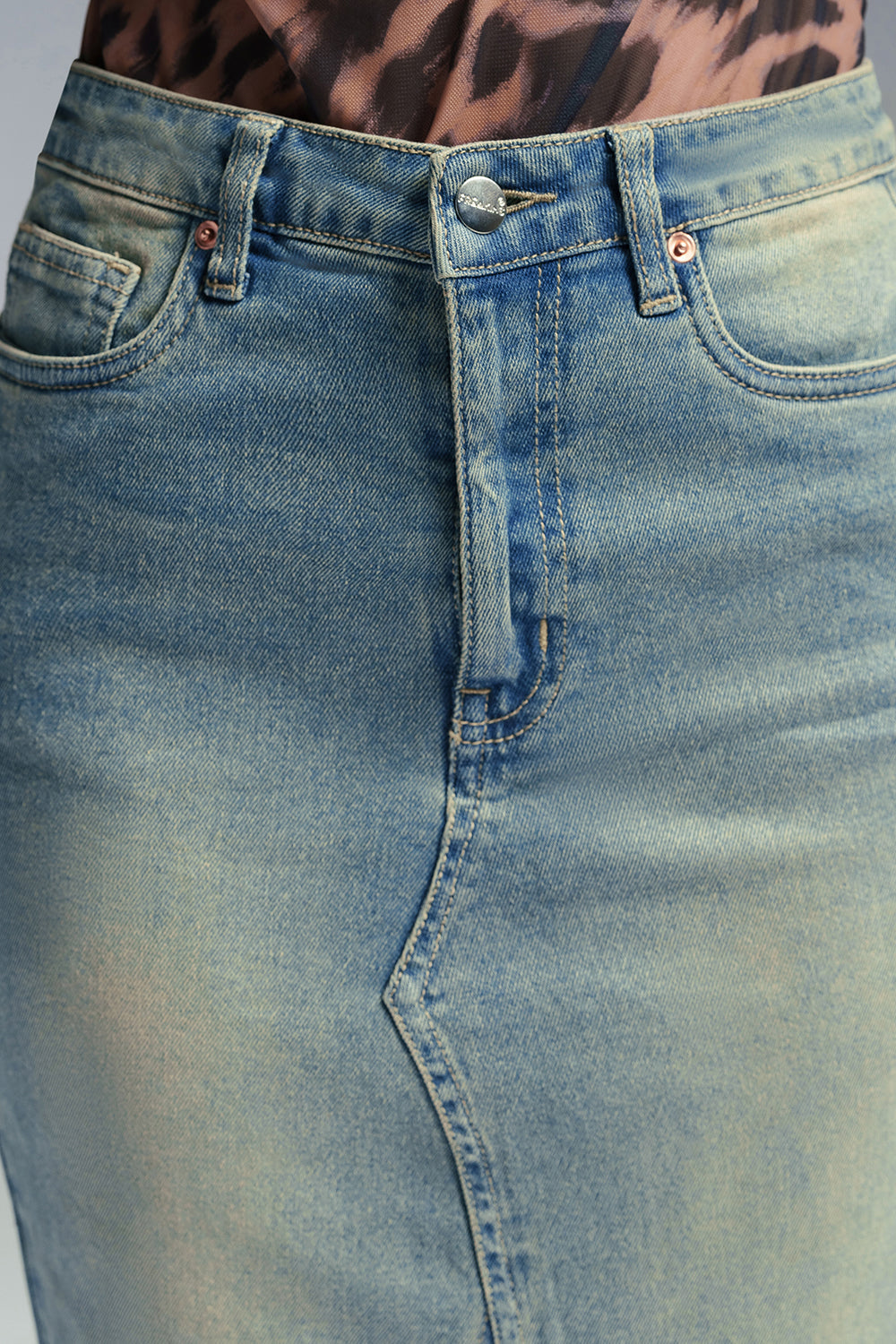 Retro Trail Denim Mermaid Skirt