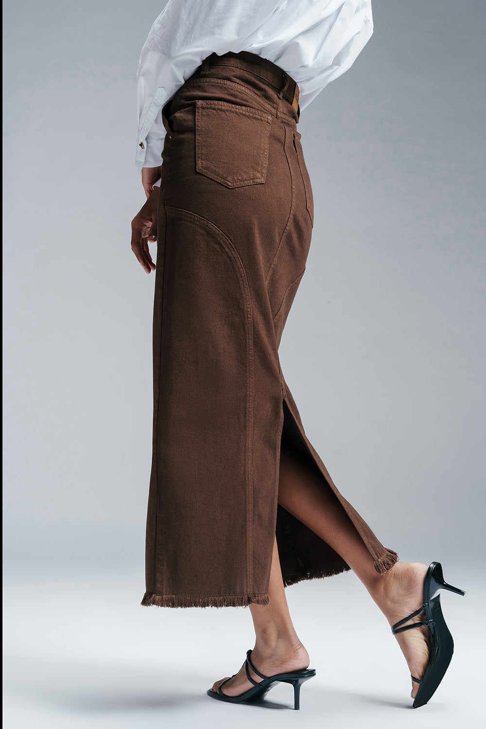 Cinnamon Swirl Denim Carpenter Skirt