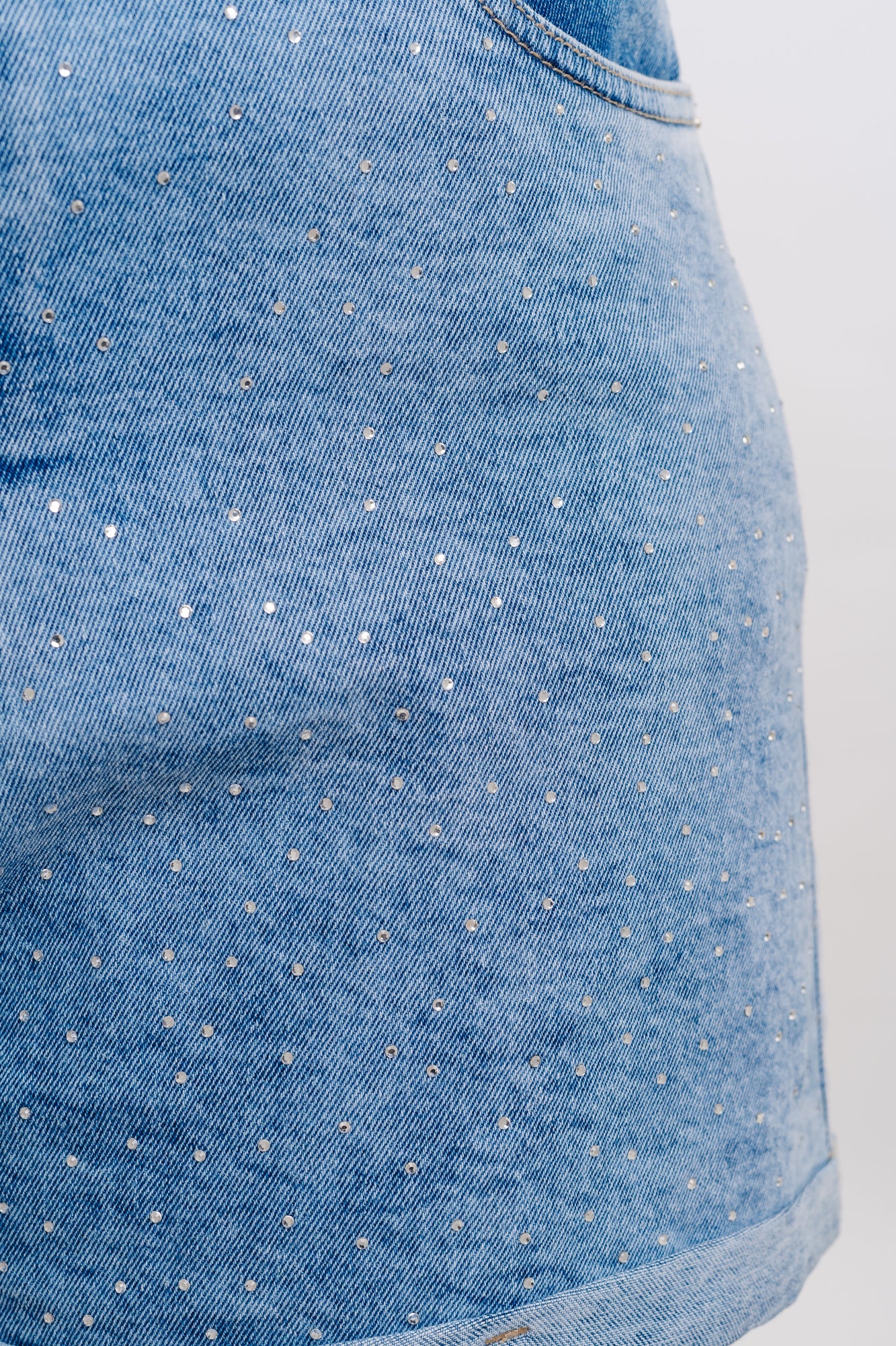 Denim Embellished Noah Indigo Shorts