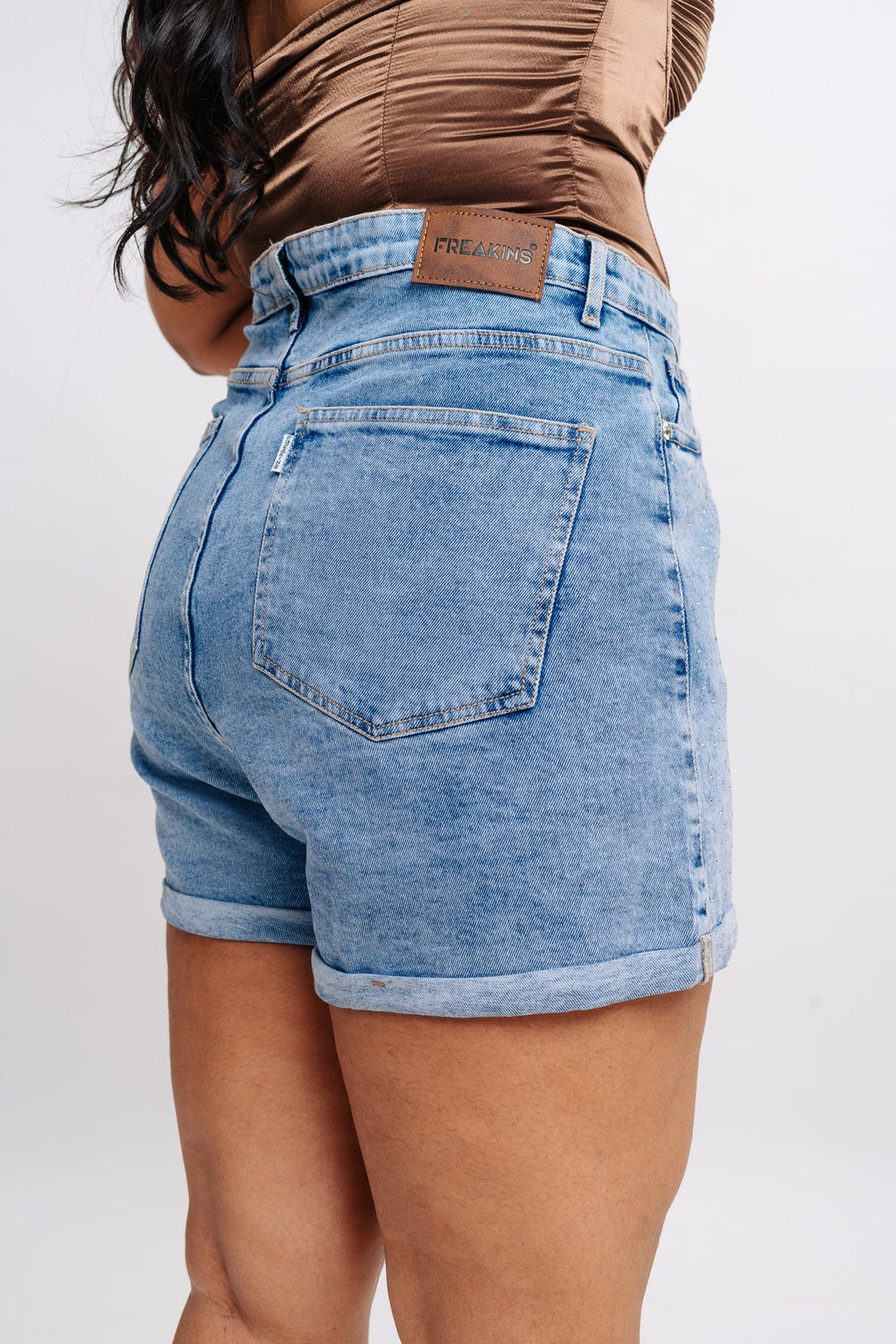 Denim Embellished Noah Indigo Shorts
