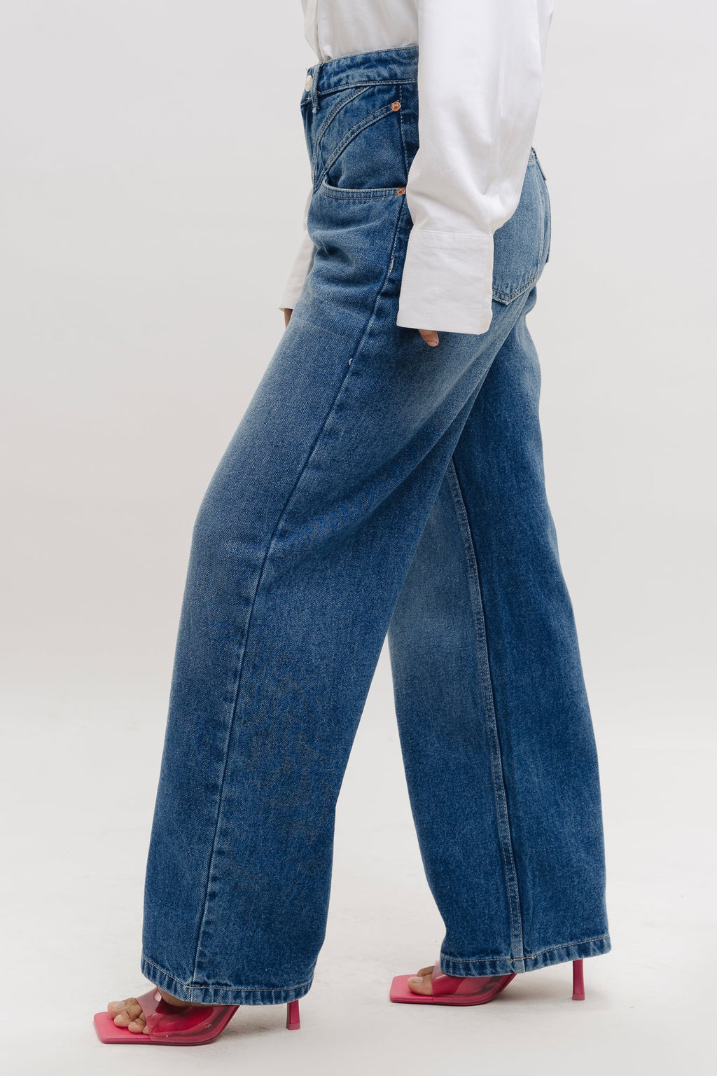 Double Front Yoke Straight Fit Jeans