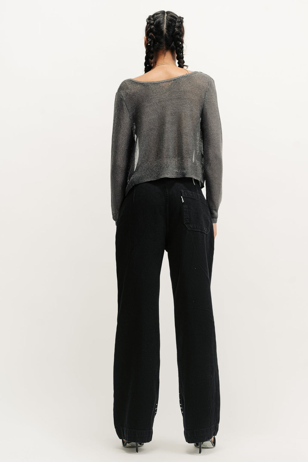 Embellished Black Straight Fit Jeans