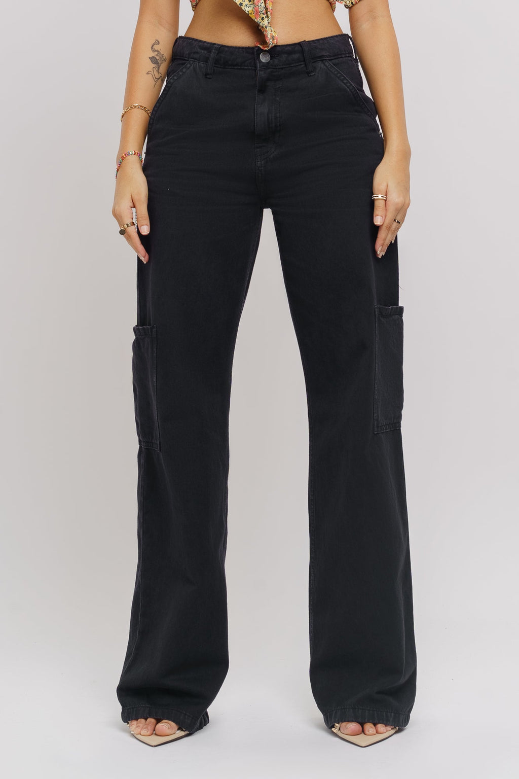 Inky Women's Straight Cargo Jeans