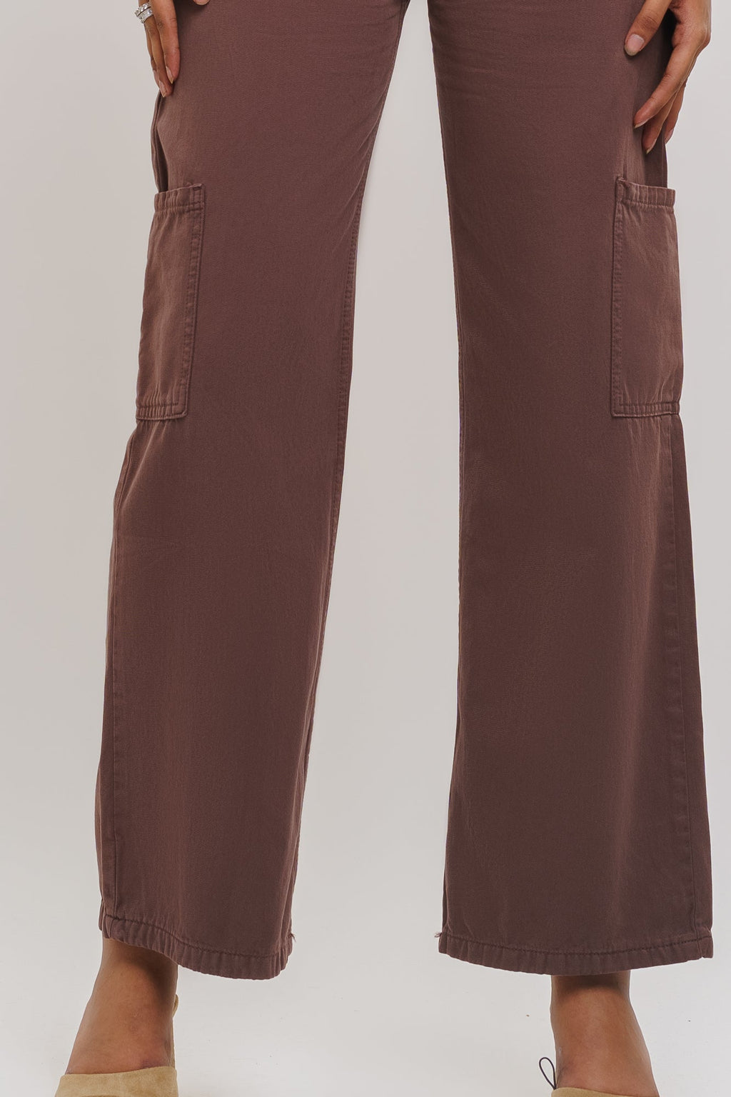 Wood Brown Women's Straight Cargo Jeans