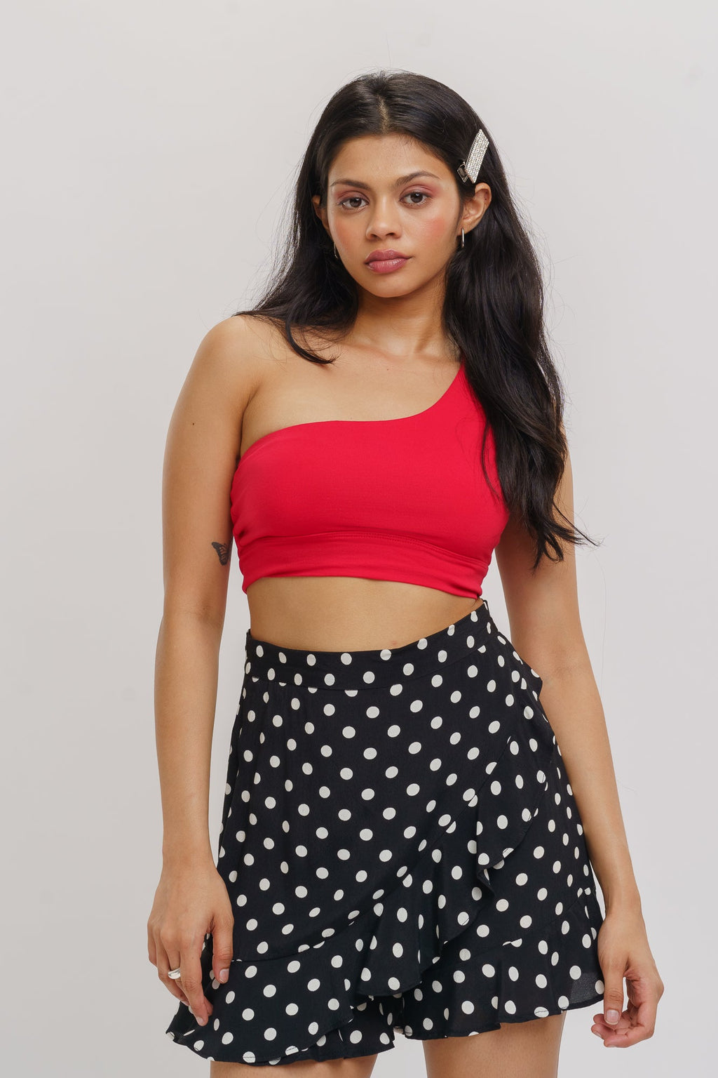 Red One Shoulder Top