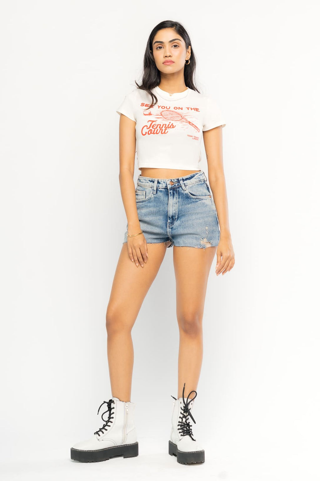Distressed Faded Hot Shorts