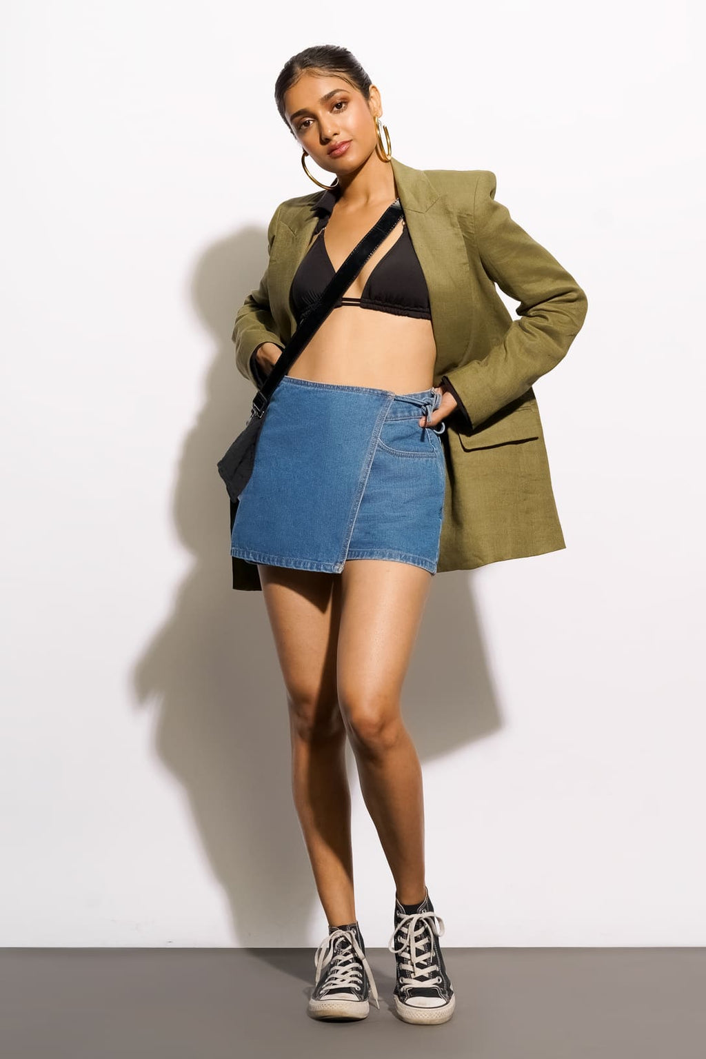 Blue Tie Up Women's Skort