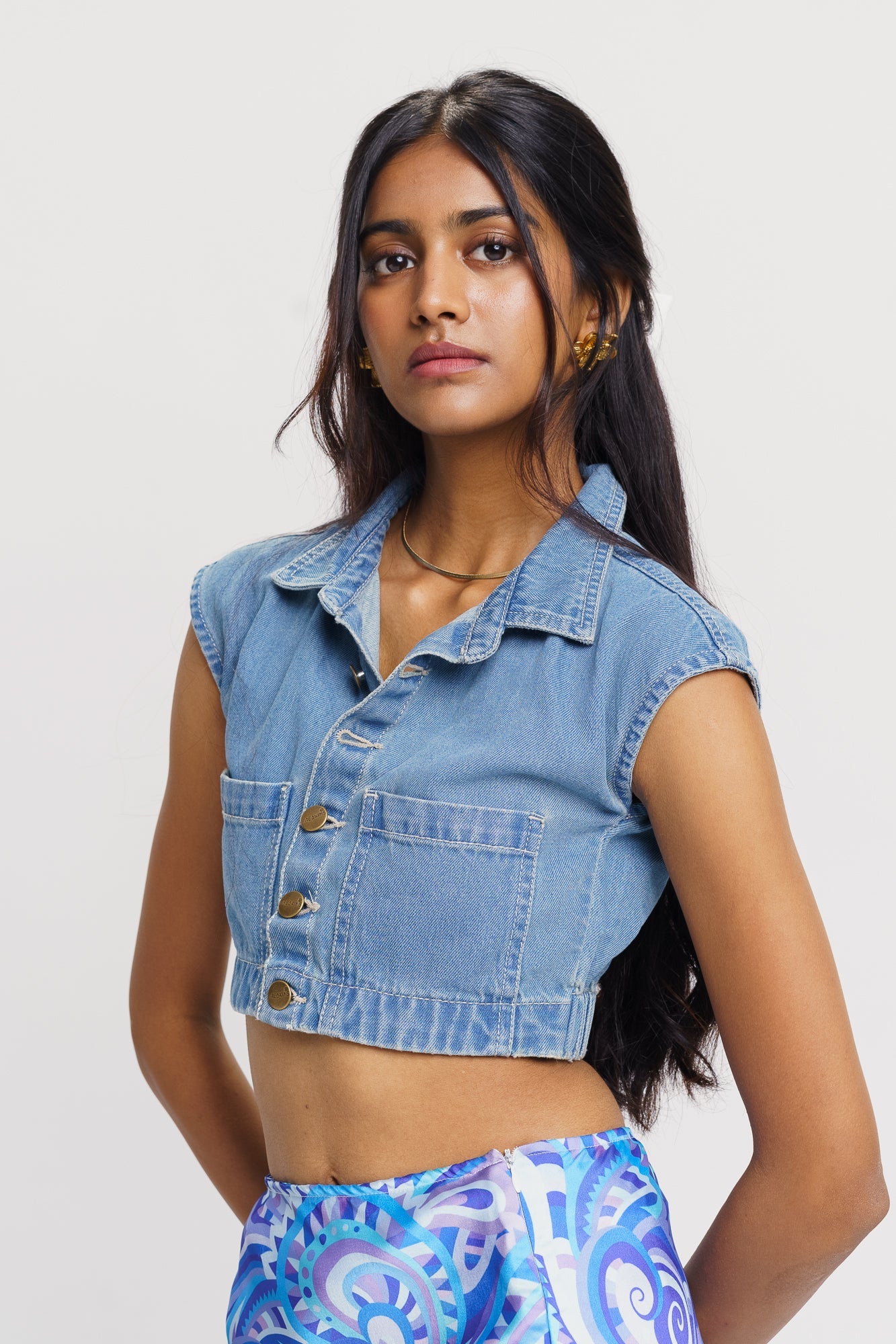 Retro Classic Denim Top