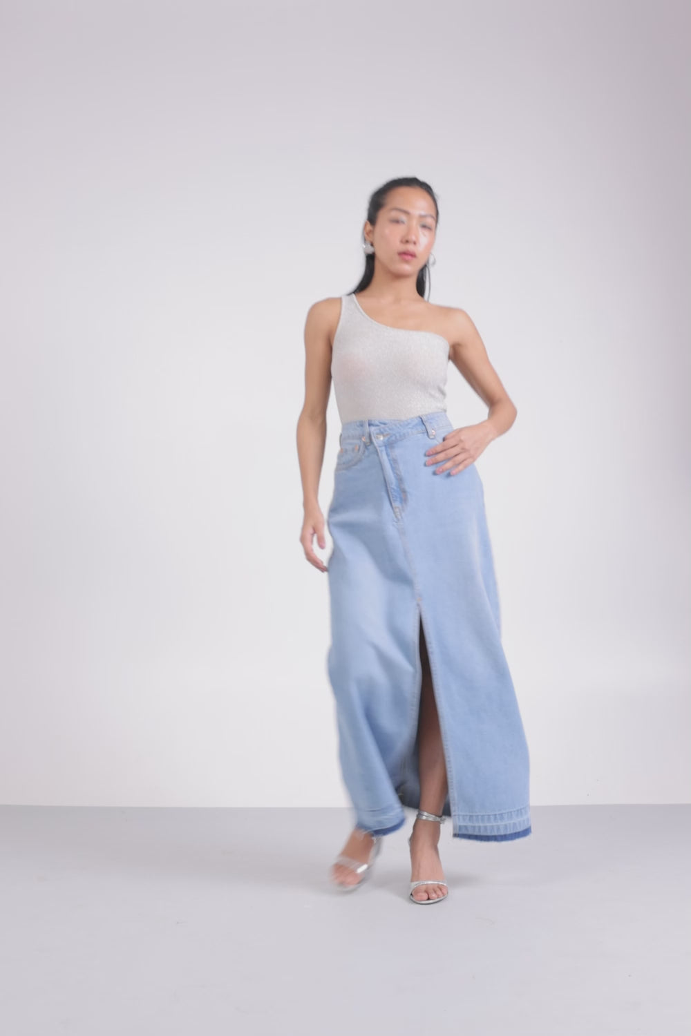 Seaside Soiree Denim Maxi Skirt