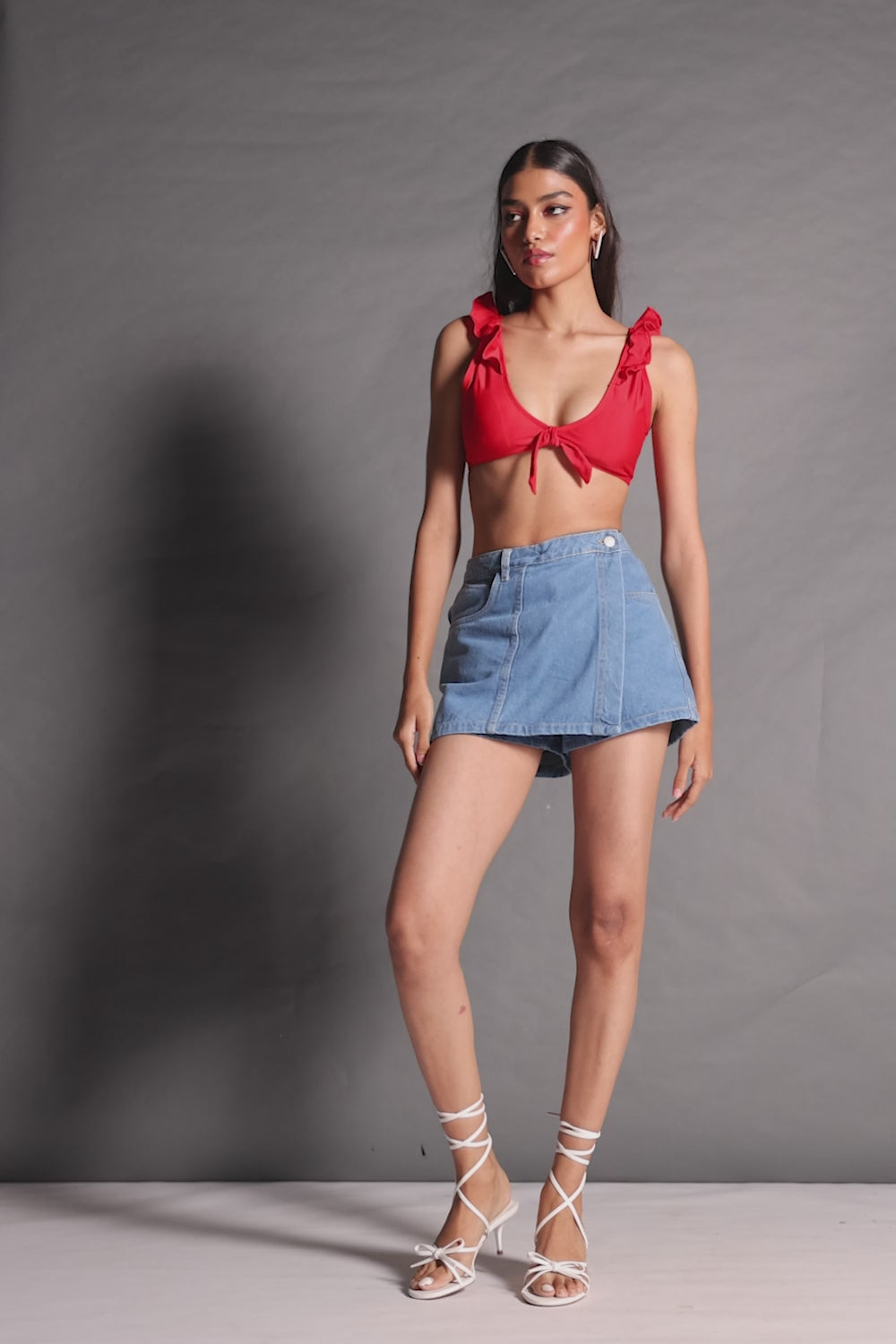 Sky Dazzle Denim Skort