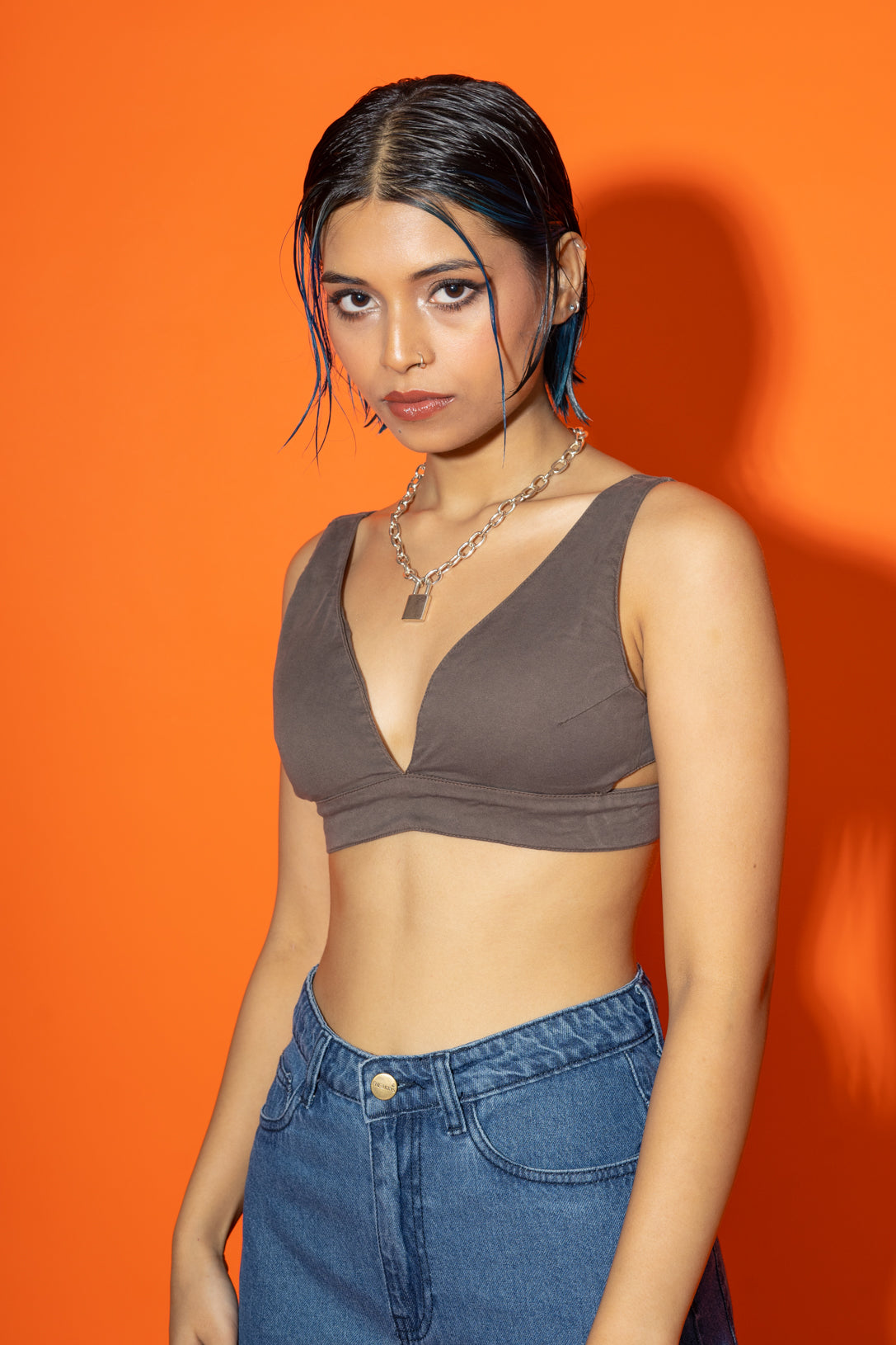 Cedar Brown Buckle Bralette