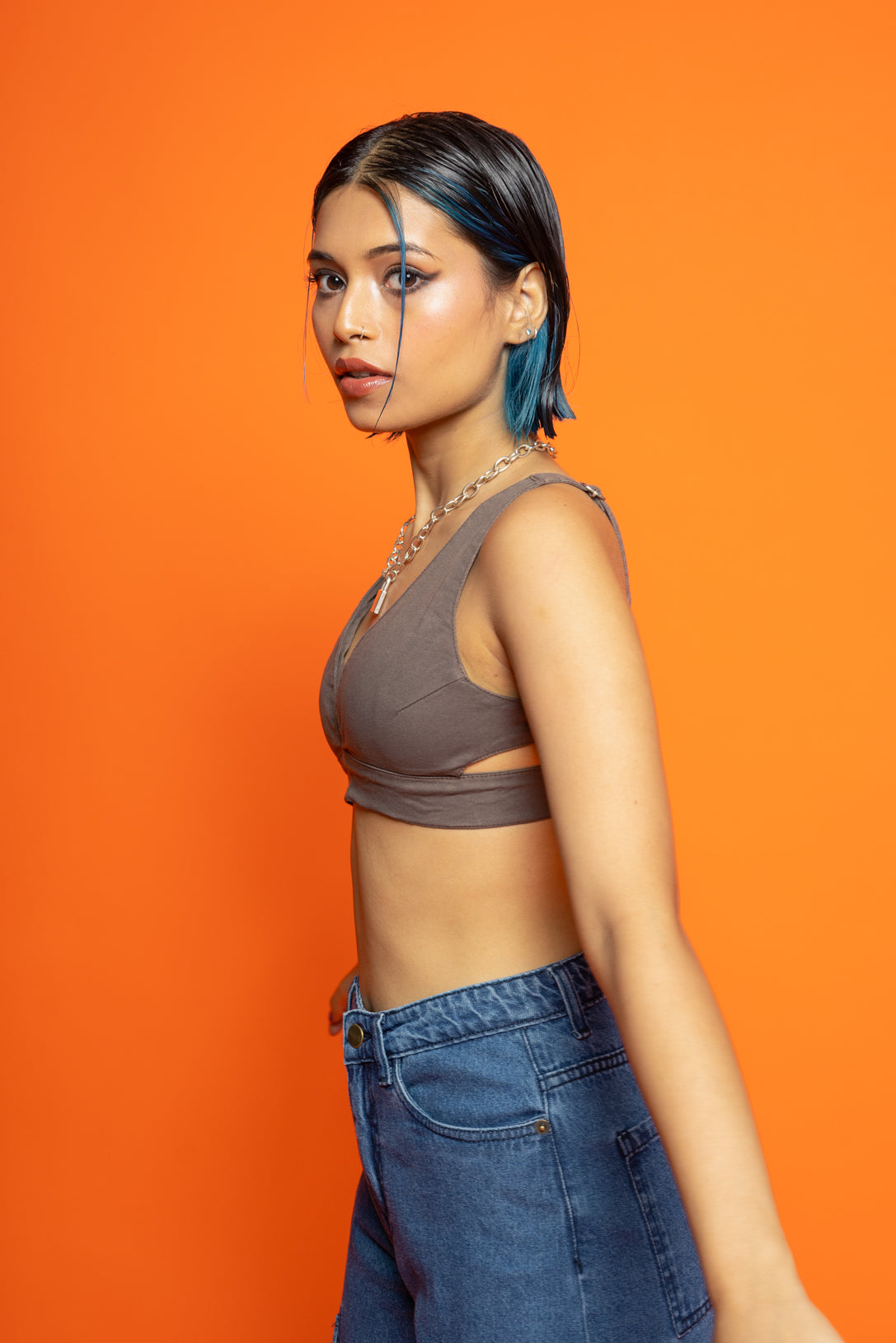 Cedar Brown Buckle Bralette